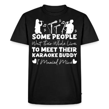 Chanteur de karaoké Mari Femme - T-shirt Premium bio Homme - noir - Devant - Nico (187cm)