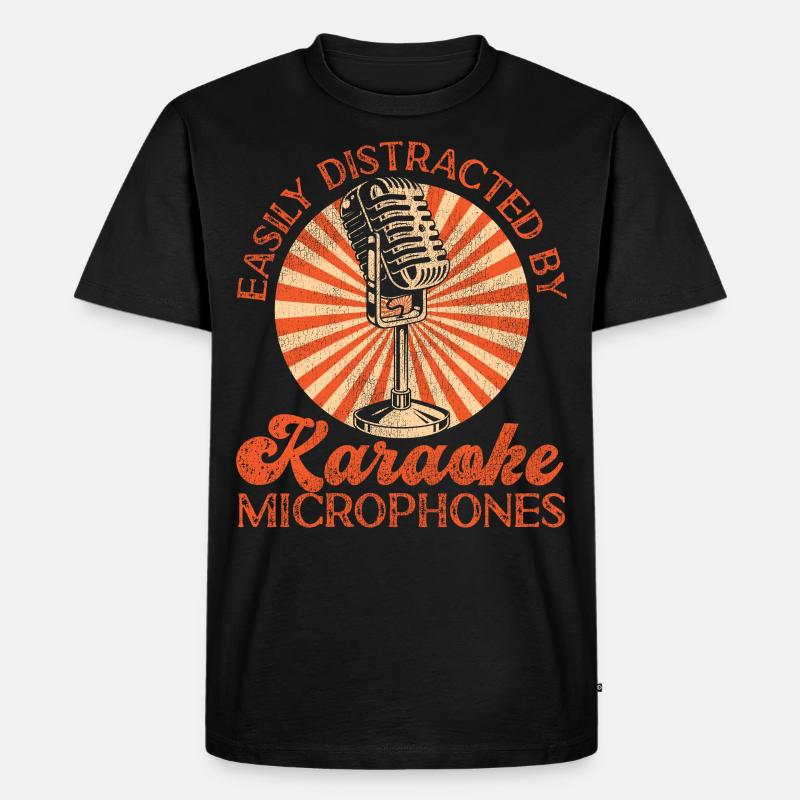 Karaoke Singer Easily Distracted - Männer Premium Bio T-Shirt - Schwarz