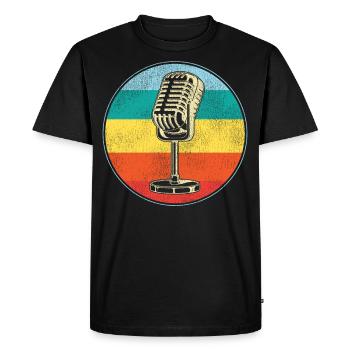 Karaoke Singer Microphone Vocalist - Men's Premium Organic T-Shirt - black - Front - Nico (187cm)