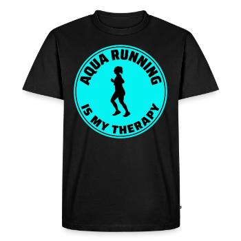Deep Water Aqua jogging Pool Running Fitness - Men's Premium Organic T-Shirt - black - Front - Nico (187cm)