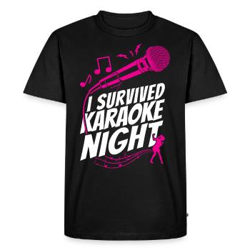 Chanteur de karaoké J’ai survécu au karaoké - T-shirt Premium bio Homme - noir - Devant - Nico (187cm)