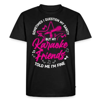 Chanteur de karaoké parfois je - T-shirt Premium bio Homme - noir - Devant - Nico (187cm)