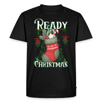 Ready for Christmas - Pretty Christmas socks - Men's Premium Organic T-Shirt - black - Front - Nico (187cm)