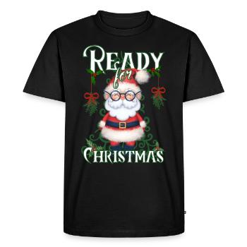 Ready for Christmas - Sweet Santa Claus - Men's Premium Organic T-Shirt - black - Front - Nico (187cm)