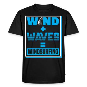 WInd Surfing Wind Plus Waves pour Wind Surfer - T-shirt Premium bio Homme - noir - Devant - Nico (187cm)