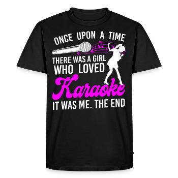 Chanteur de karaoké Il était une fois - T-shirt Premium bio Homme - noir - Devant - Nico (187cm)