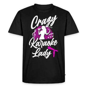 Chanteuse de karaoké Crazy Karaoke Lady - T-shirt Premium bio Homme - noir - Devant - Nico (187cm)