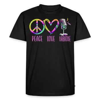 Karaoke Singer Retro Tie Dye Peace - Men's Premium Organic T-Shirt - black - Front - Nico (187cm)