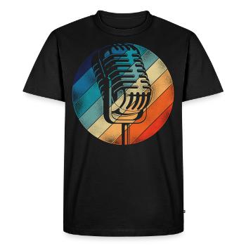 Karaoke Singer Microphone Vocalist - Men's Premium Organic T-Shirt - black - Front - Nico (187cm)