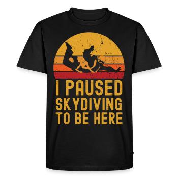 Skydiving retro vintage - Men's Premium Organic T-Shirt - black - Front - Nico (187cm)