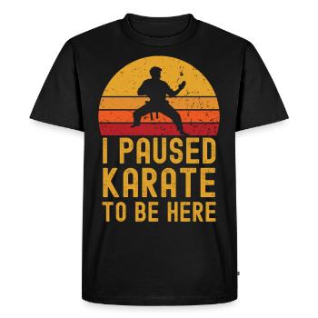 Karate retro vintage - Men's Premium Organic T-Shirt - black - Front - Nico (187cm)