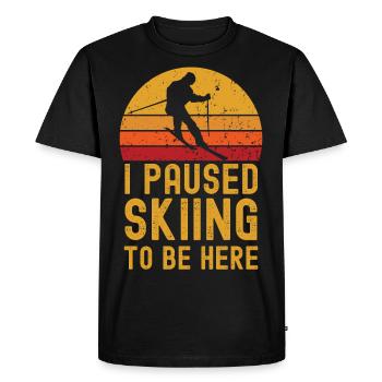 Skiing retro vintage - Men's Premium Organic T-Shirt - black - Front - Nico (187cm)