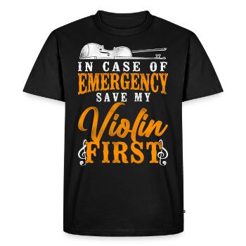 Violin Violinist Vintage In Case - Men's Premium Organic T-Shirt - black - Front - Nico (187cm)