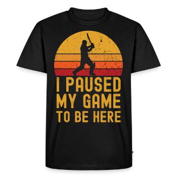 Cricket retro vintage - Men's Premium Organic T-Shirt - black - Front - Nico (187cm)