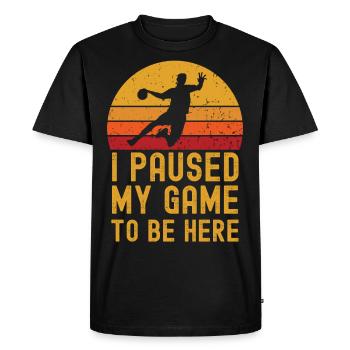 Handball rétro vintage - T-shirt Premium bio Homme - noir - Devant - Nico (187cm)