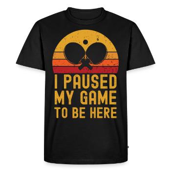 Tennis de table rétro vintage - T-shirt Premium bio Homme - noir - Devant - Nico (187cm)