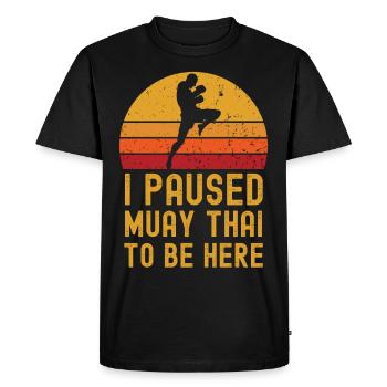 Muay Thai rétro vintage - T-shirt Premium bio Homme - noir - Devant - Nico (187cm)