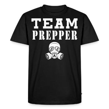 Team Prepper - Men's Premium Organic T-Shirt - black - Front - Nico (187cm)