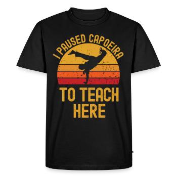 Capoeira et professeur rétro vintage - T-shirt Premium bio Homme - noir - Devant - Nico (187cm)