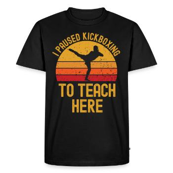 Kickboxing et professeurs rétro vintage - T-shirt Premium bio Homme - noir - Devant - Nico (187cm)