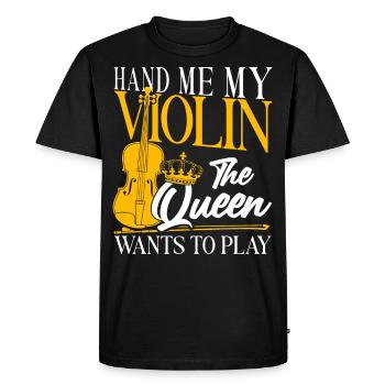 Violoniste Fille Hand Me My - T-shirt Premium bio Homme - noir - Devant - Nico (187cm)