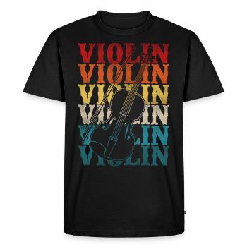 Violon Violoniste Rétro Vintage - T-shirt Premium bio Homme - noir - Devant - Nico (187cm)