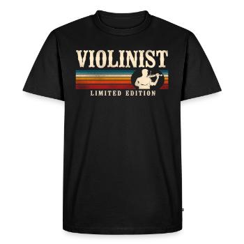 Violon Violoniste Rétro Vintage - T-shirt Premium bio Homme - noir - Devant - Nico (187cm)
