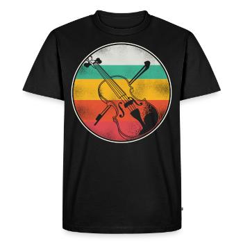 Violon Violoniste Rétro Vintage - T-shirt Premium bio Homme - noir - Devant - Nico (187cm)