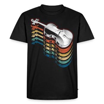 Violon Violoniste Rétro Vintage - T-shirt Premium bio Homme - noir - Devant - Nico (187cm)