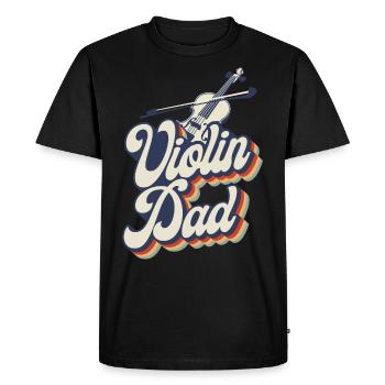 Violon Violoniste Papa Rétro Vintage - T-shirt Premium bio Homme - noir - Devant - Nico (187cm)