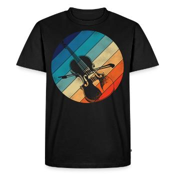 Violon Violoniste Rétro Vintage - T-shirt Premium bio Homme - noir - Devant - Nico (187cm)