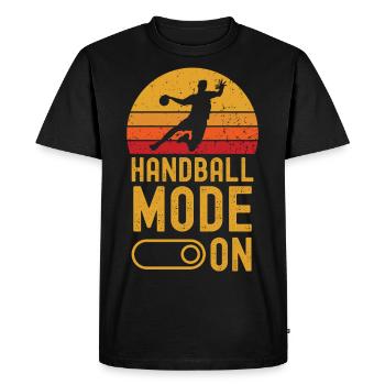 La mode handball sur rétro vintage - T-shirt Premium bio Homme - noir - Devant - Nico (187cm)