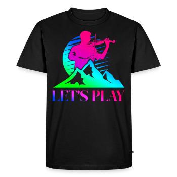 Violon Violoniste Rétro Années 80 90s - T-shirt Premium bio Homme - noir - Devant - Nico (187cm)