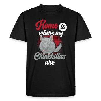 La maison est l’endroit où mon chinchilla est rongeur - T-shirt Premium bio Homme - noir - Devant - Nico (187cm)