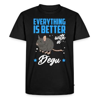 Degu everything better with Chilean rodent - Men's Premium Organic T-Shirt - black - Front - Nico (187cm)