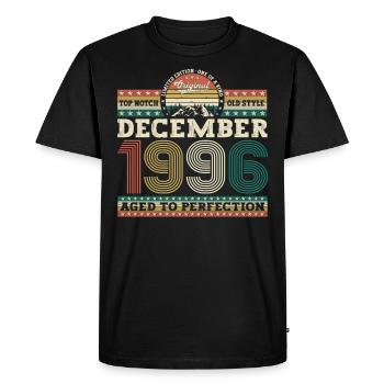 Décembre Né 1996 Cadeau de 26e anniversaire - T-shirt Premium bio Homme - noir - Devant - Nico (187cm)