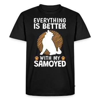 Everything is better with Samoyed Sled Dog - Men's Premium Organic T-Shirt - black - Front - Nico (187cm)