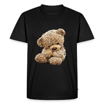 Teddy Bear Teddy Bear Cartoon Teddy bear Motif - Men's Premium Organic T-Shirt - black - Front - Nico (187cm)