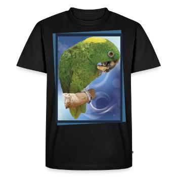 The yellow-naped parrot - Men's Premium Organic T-Shirt - black - Front - Nico (187cm)