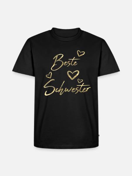 Beste Schwester - Männer Premium Bio T-Shirt - Schwarz