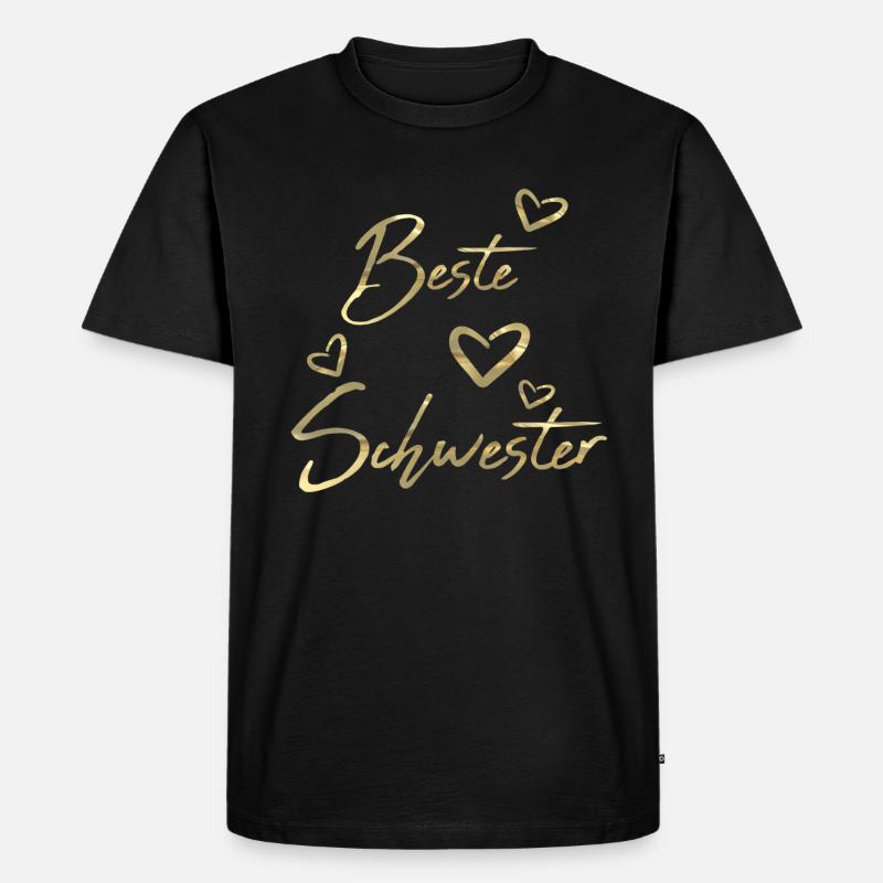 Beste Schwester - Männer Premium Bio T-Shirt - Schwarz