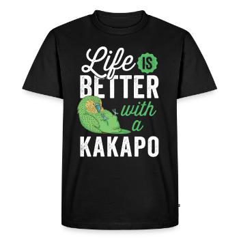 Kakapo all better with flightless Kakapo - Men's Premium Organic T-Shirt - black - Front - Nico (187cm)