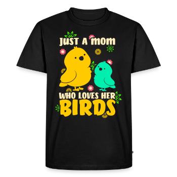 Bird Mother Birds Mother Love - Men's Premium Organic T-Shirt - black - Front - Nico (187cm)