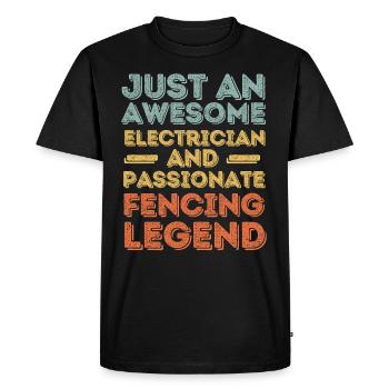 Electrician fencing retro - Men's Premium Organic T-Shirt - black - Front - Nico (187cm)