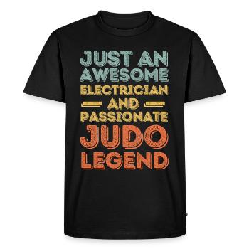 Electrician Judo retro - Men's Premium Organic T-Shirt - black - Front - Nico (187cm)