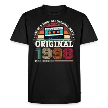 December Born 1998 24th birthday gift - Men's Premium Organic T-Shirt - black - Front - Nico (187cm)