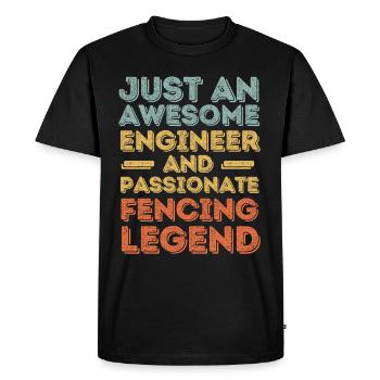 engineer fencing retro - Men's Premium Organic T-Shirt - black - Front - Nico (187cm)