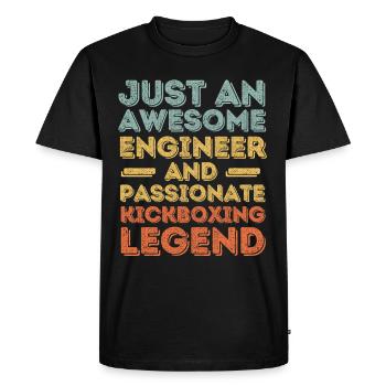 Engineer kickboxing retro - Men's Premium Organic T-Shirt - black - Front - Nico (187cm)