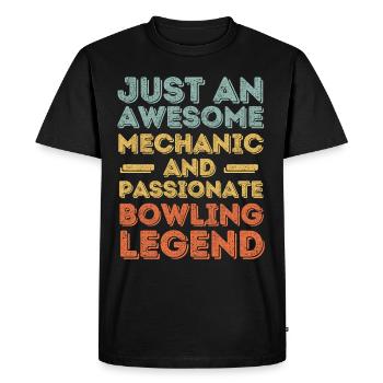 Mechanic bowling retro - Men's Premium Organic T-Shirt - black - Front - Nico (187cm)