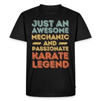 Mechanic Karate retro - Men's Premium Organic T-Shirt - black - Front - Nico (187cm)